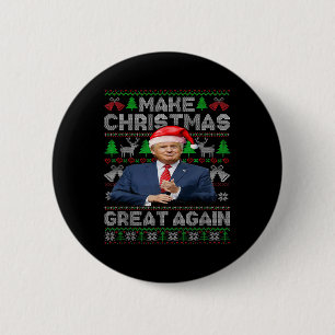 Make Christmas Great Again Funny Trump Santa Hat X 6 Cm Round Badge