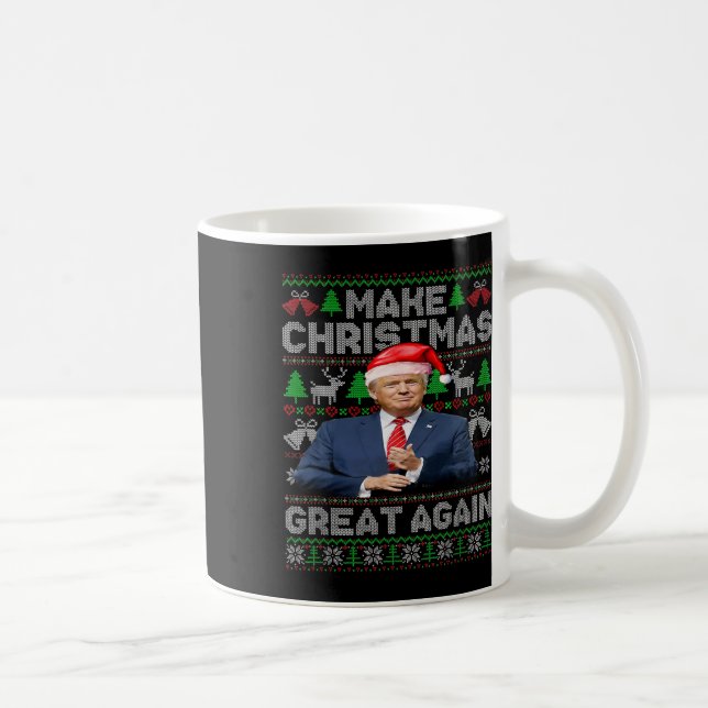 Make Christmas Great Again Funny Trump Santa Hat X Coffee Mug (Right)
