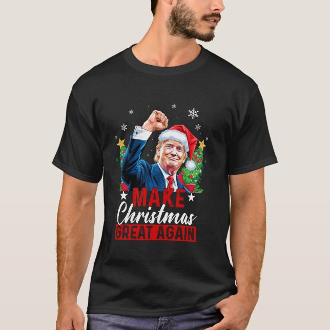 Make Christmas Great Again Funny Trump Ugly Christ T-Shirt (Front)