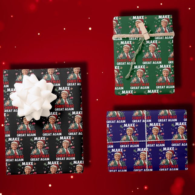 Make Christmas Great Again | Funny Trump Wrapping Paper Sheet (Creator Uploaded)