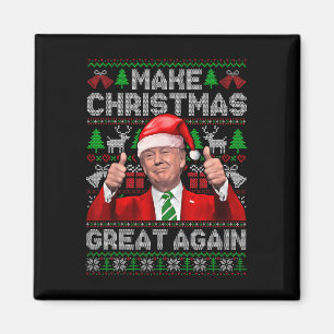 Make Christmas Great Again Funny Trump Xmas Snow P Magnet
