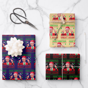 Make Christmas Great Again Gift Wrap, Donald Trump Wrapping Paper Sheet