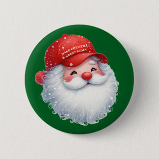 Make Christmas Great Again Maga GOP Santa 6 Cm Round Badge