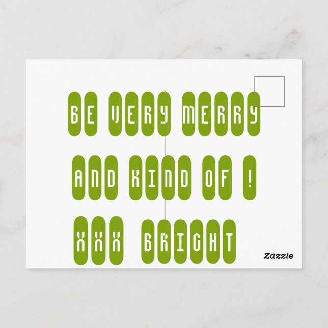 Make Christmas great again pale green snow baubles Postcard (Back)