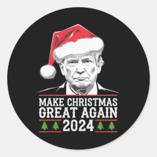 Make Christmas Great Again Santa Funny Trump Xmas Classic Round Sticker