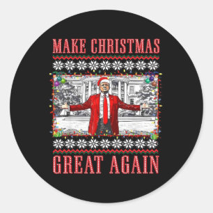 Make Christmas Great Again Santa Funny Trump Xmas Classic Round Sticker