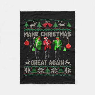 Make Christmas Great Again Santa Trump Dance Ugly  Fleece Blanket