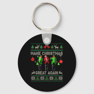 Make Christmas Great Again Santa Trump Dance Ugly Key Ring