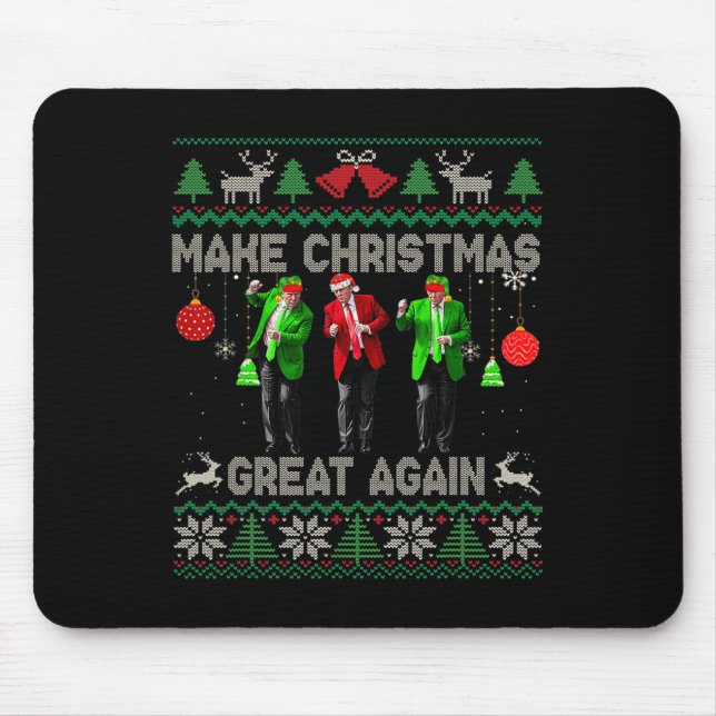 Make Christmas Great Again Santa Trump Dance Ugly  Mouse Mat (Front)