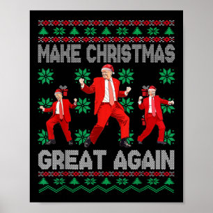 Make Christmas Great Again Santa Trump Dance Xmas Poster