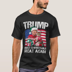 Make Christmas Great Again Santa Trump Usa Flag Xm T-Shirt