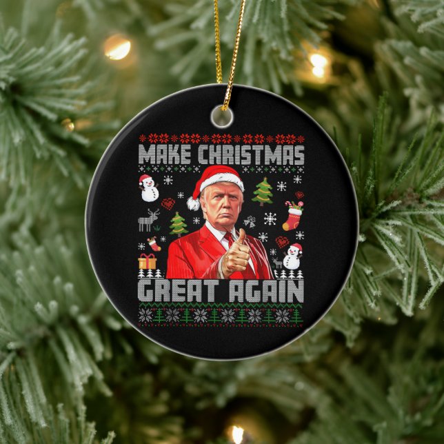 MAKE CHRISTMAS GREAT AGAIN | Trump Ceramic Tree Decoration (Tree)