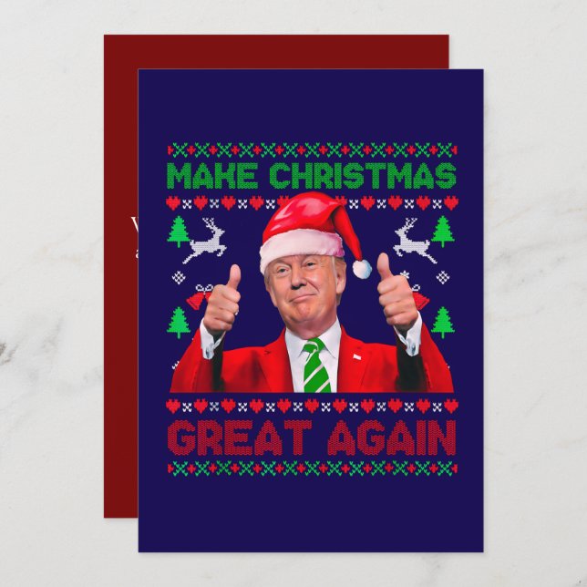 Make Christmas Great Again, Trump Christmas Card (Front/Back)