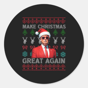 Make Christmas Great Again Trump Christmas Funny 2 Classic Round Sticker