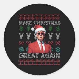 Make Christmas Great Again Trump Christmas Funny 2 Classic Round Sticker