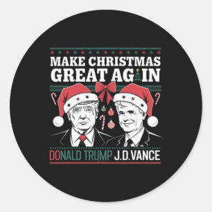 Make Christmas Great Again Trump Classic Round Sticker