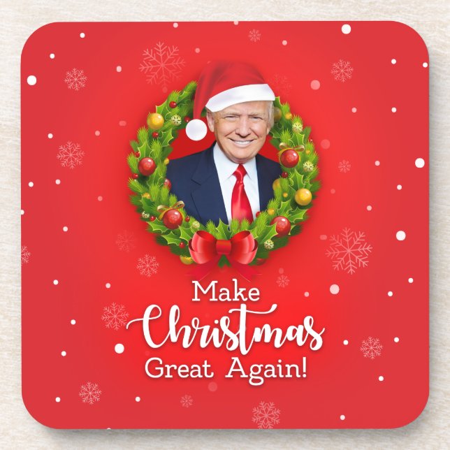 Make Christmas Great Again Trump MAGA funny gift Coaster (Front)