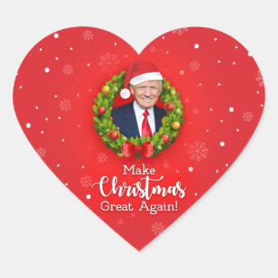 Make Christmas Great Again Trump MAGA funny gift Heart Sticker