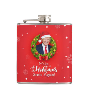 Make Christmas Great Again Trump MAGA funny gift Hip Flask