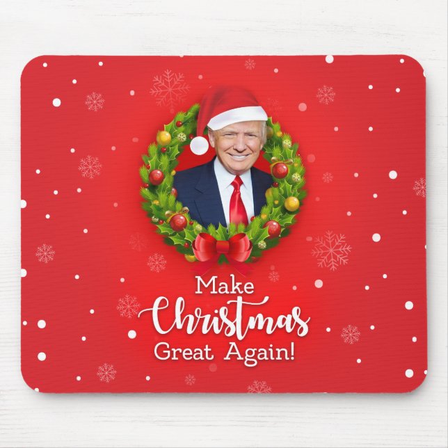Make Christmas Great Again Trump MAGA funny gift Mouse Mat (Front)