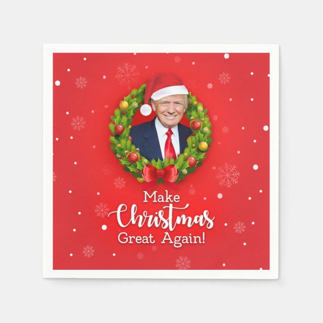 Make Christmas Great Again Trump MAGA funny gift Napkin (Front)