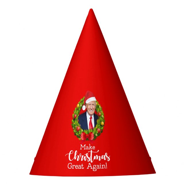 Make Christmas Great Again Trump MAGA funny gift Party Hat (Front)