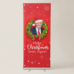 Make Christmas Great Again Trump MAGA funny gift Retractable Banner
