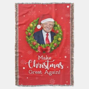 Make Christmas Great Again Trump MAGA funny gift Throw Blanket
