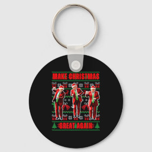 Make Christmas Great Again Trump Pajamas Ugly Prem Key Ring