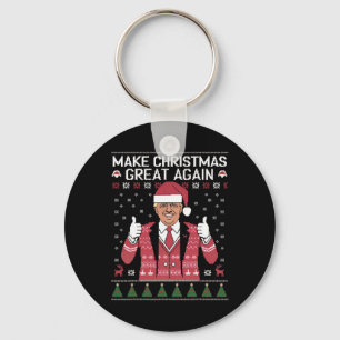 Make Christmas Great Again Trump Pyjamas Ugly Key Ring