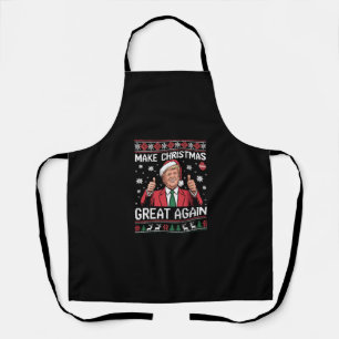 Make Christmas Great Again Trump Pyjamas Ugly Xmas Apron