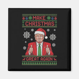 Make Christmas Great Again Trump Ugly Sweater Poli Magnet