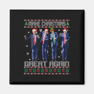 Make Christmas Great Again Ugly Sweaters Trump Dan Magnet