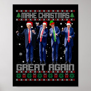 Make Christmas Great Again Ugly Sweaters Trump Dan Poster