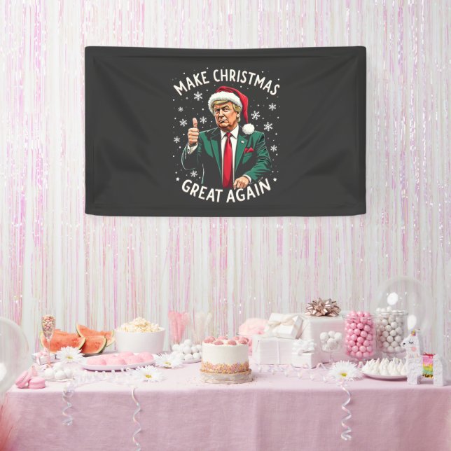 Make Christmas Great Again Ugly Xmas Sweater Trump Banner (Party)
