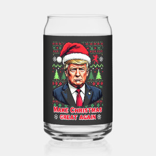 Make Christmas Great Again Ugly Xmas Sweater trump Can Glass