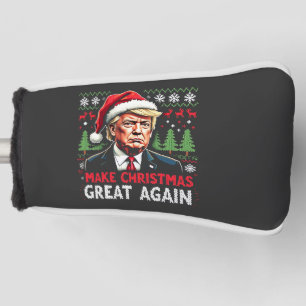 Make Christmas Great Again Ugly Xmas Sweater Trump Golf Head Cover