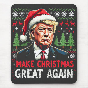 Make Christmas Great Again Ugly Xmas Sweater Trump Mouse Mat