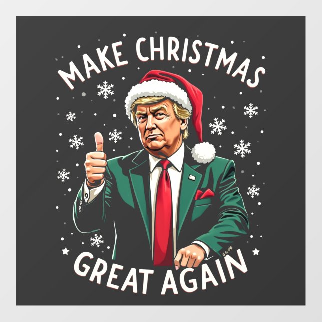 Make Christmas Great Again Ugly Xmas Sweater Trump Window Cling (Sheet)
