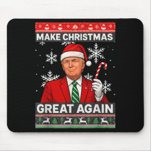 Make Christmas Great Again With Trump And Snowflak Mouse Mat