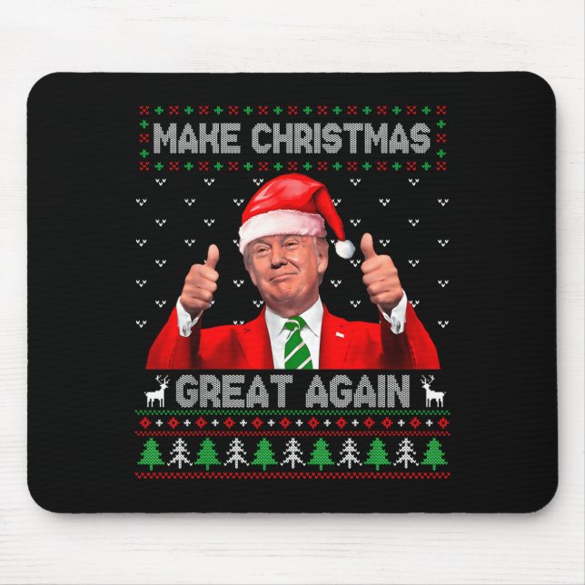 Make Christmas Great Again Xmas Funny Pajamas Ugly Mouse Mat (Front)