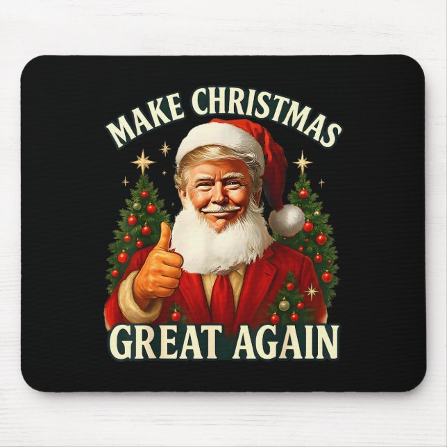 Make Christmas Great Again Xmas Funny Santa Trump  Mouse Mat (Front)