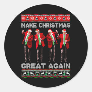 Make Christmas Great Again Xmas Funny Trump Classic Round Sticker