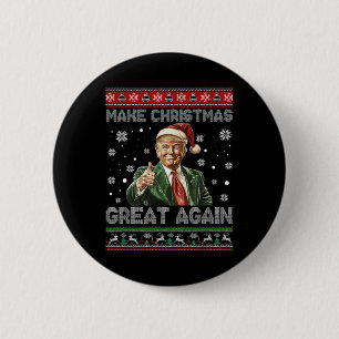 Make Christmas Great Again Xmas Funny Trump Pajama 6 Cm Round Badge