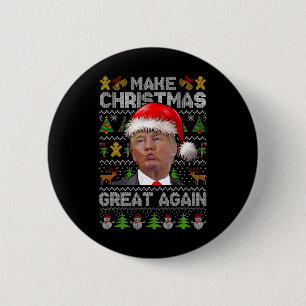 Make Christmas Great Again Xmas Funny Trump Pajama 6 Cm Round Badge