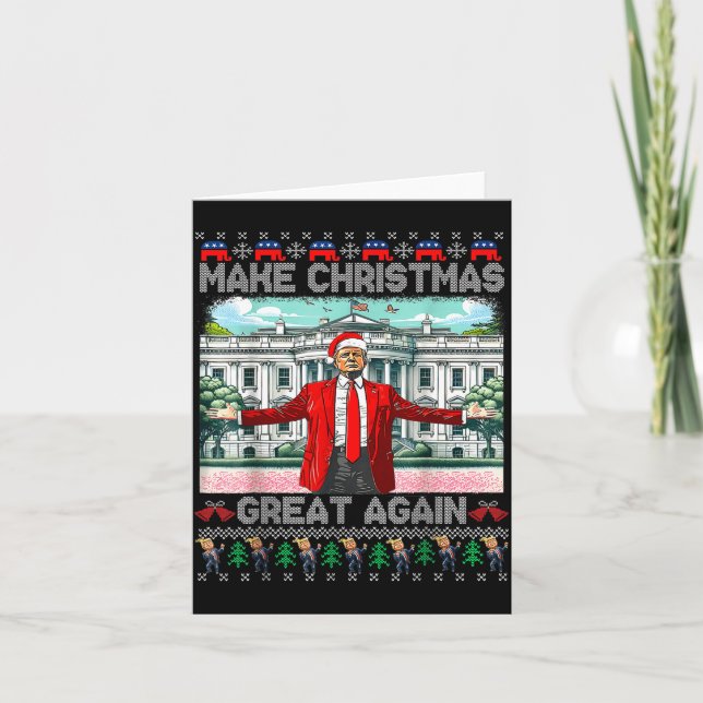 Make Christmas Great Again Xmas Funny Trump Pajama Card (Front)