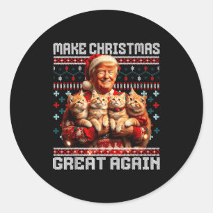 Make Christmas Great Again Xmas Funny Trump Pajama Classic Round Sticker