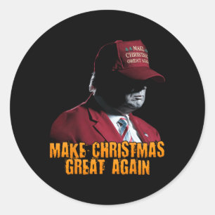 Make Christmas Great Again Xmas Funny Trump Pajama Classic Round Sticker