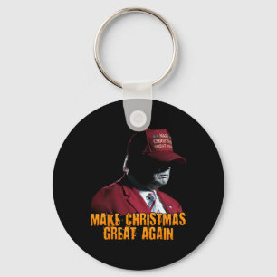 Make Christmas Great Again Xmas Funny Trump Pajama Key Ring