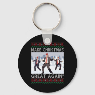 Make Christmas Great Again Xmas Funny Trump Pajama Key Ring